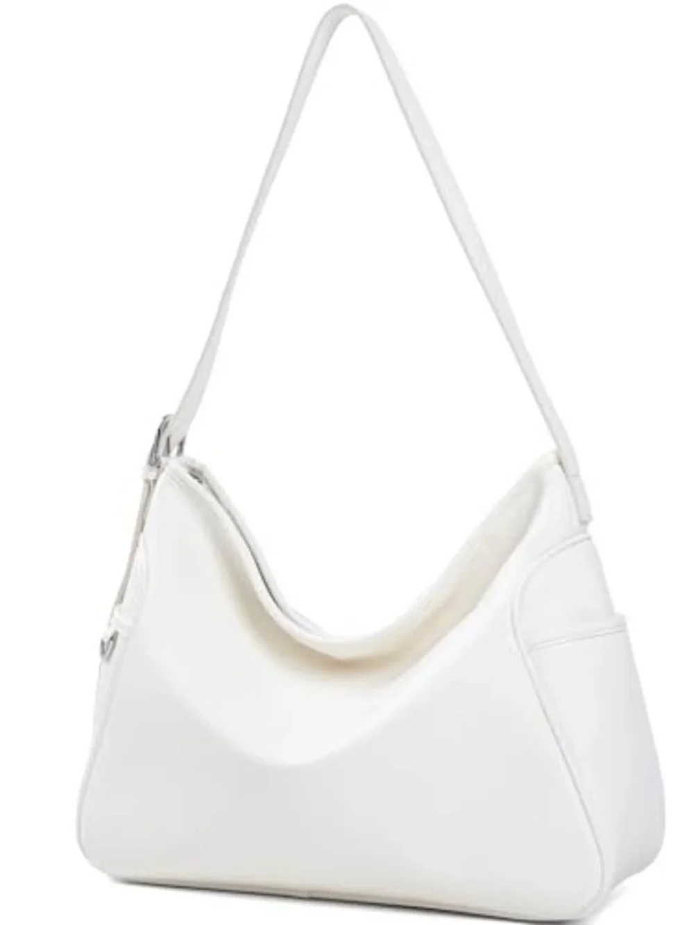 Minimalist Hobo Tote - Faux Leather Shoulder Bag for Work or Daily Use